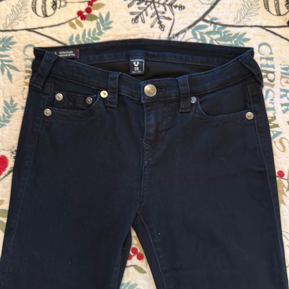 True Religion Denim - EUC True Religion Billie mid-rise straight, dark wash, size 29